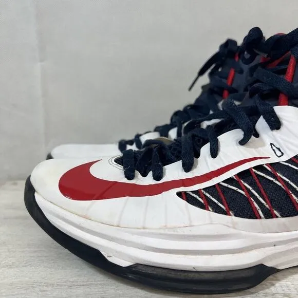 Nike RARE Lunar Hyperdunk   2012 White Navy Blue Red Sz 9 olympic 524934 102