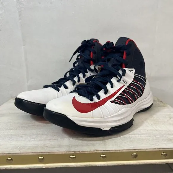Nike RARE Lunar Hyperdunk   2012 White Navy Blue Red Sz 9 olympic 524934 102