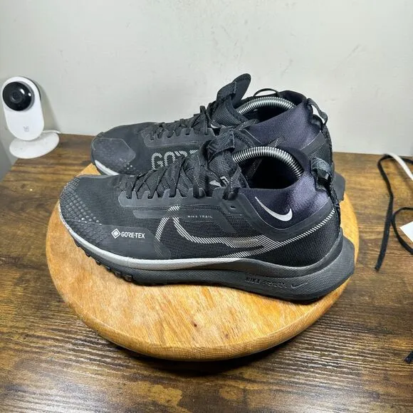 Nike React Pegasus Trail 4‎ Gore-Tex Black Wolf Shoes Mens Size 10.5 DJ7926-001