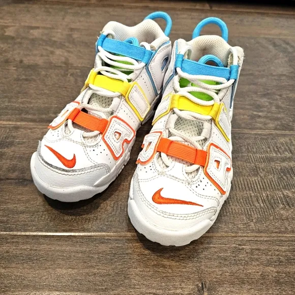 Nike Toddler White AIR More UPTEMPO Leather Girl's (Toddler) Sneakers Sz 12C