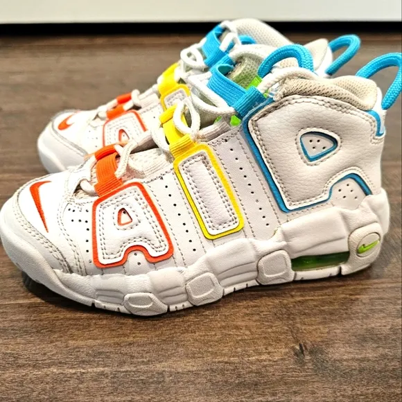 Nike Toddler White AIR More UPTEMPO Leather Girl's (Toddler) Sneakers Sz 12C