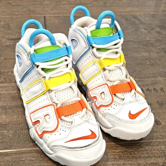 Nike Toddler White AIR More UPTEMPO Leather Girl's (Toddler) Sneakers Sz 12C