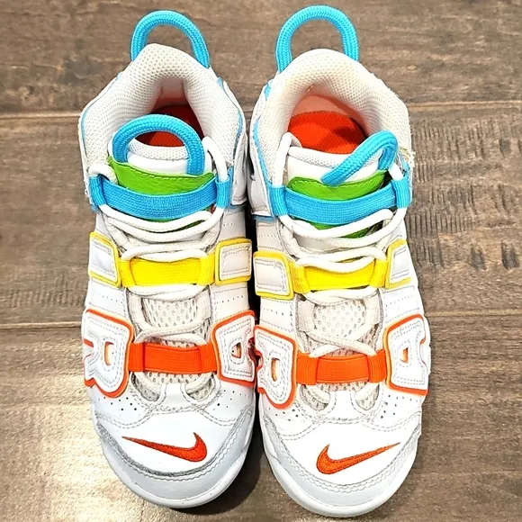 Nike Toddler White AIR More UPTEMPO Leather Girl's (Toddler) Sneakers Sz 12C