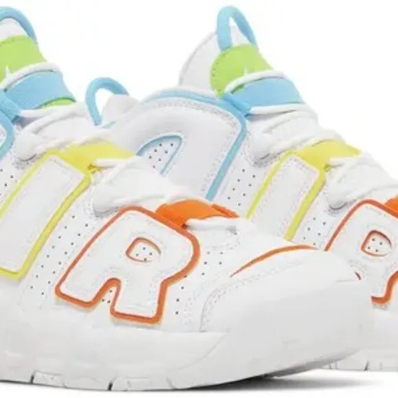 Nike Toddler White AIR More UPTEMPO Leather Girl's (Toddler) Sneakers Sz 12C