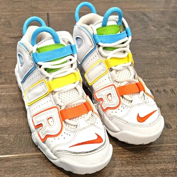 Nike Toddler White AIR More UPTEMPO Leather Girl's (Toddler) Sneakers Sz 12C