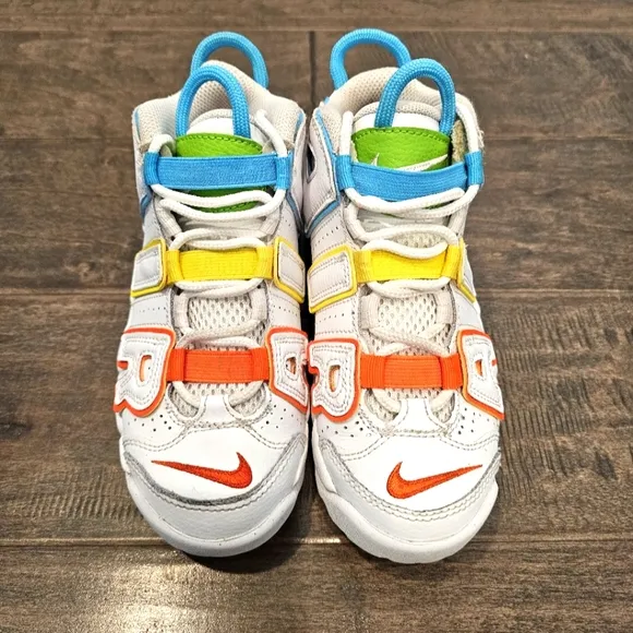 Nike Toddler White AIR More UPTEMPO Leather Girl's (Toddler) Sneakers Sz 12C