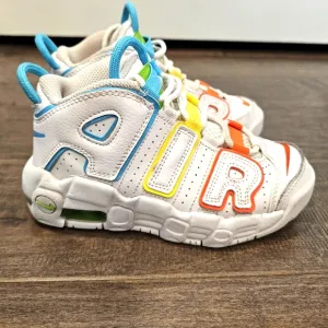 Nike Toddler White AIR More UPTEMPO Leather Girl's (Toddler) Sneakers Sz 12C