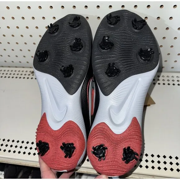 Nike Victory Pro 3 Mens Leather Golf Shoes Spikes Size 10.5 Black Red White