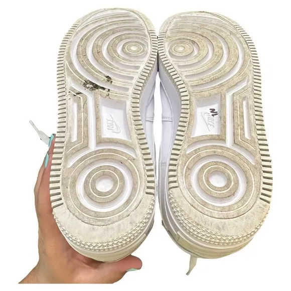 Nike Women White Stone Ivory Air Force 1 Shadow Sneaker Shoes Size 11.5