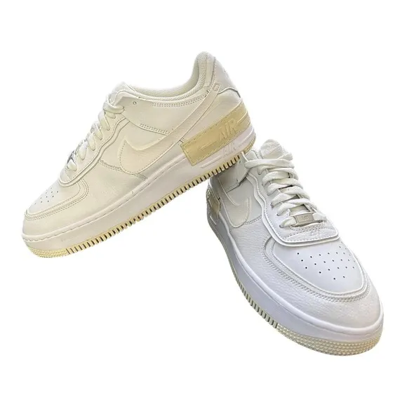 Nike Women White Stone Ivory Air Force 1 Shadow Sneaker Shoes Size 11.5