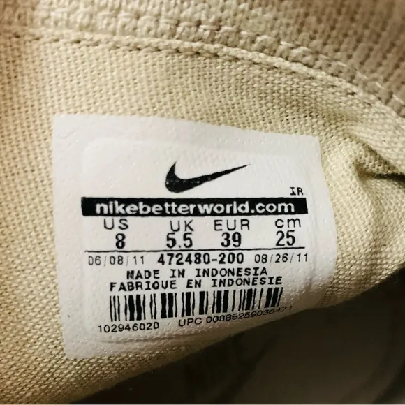 Nike Women's Racquette Mid Leather Ltr Birch Gray Gold High-Top Sneakers Size 8