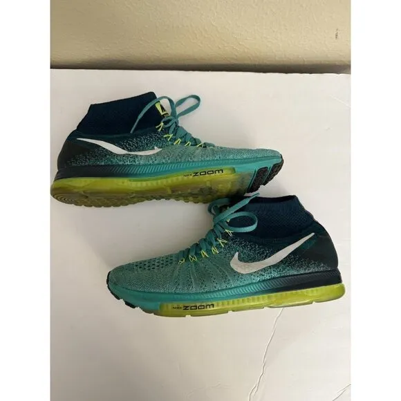 Nike Zoom All Out Flyknit Clear Jade‎ Sneakers Shoes Men Size 9 Style 844134-313