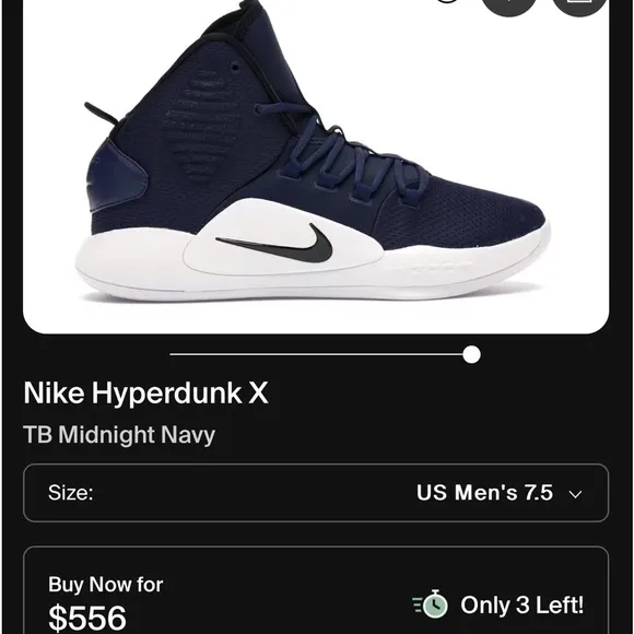Nike Zoom Hyperdunk Blue Basketball Shoes Men Size 7.5 Navy Blue