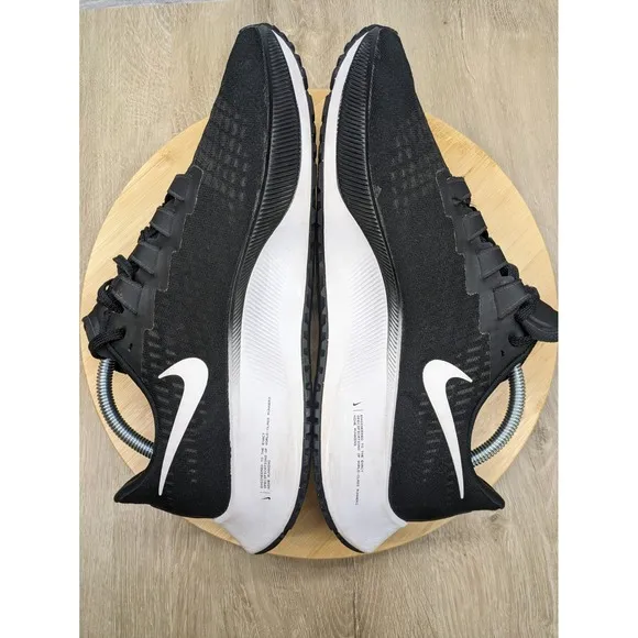 Nike Zoom Pegasus 37 Running Shoes Lightweight Cushioned Black White Mens 10