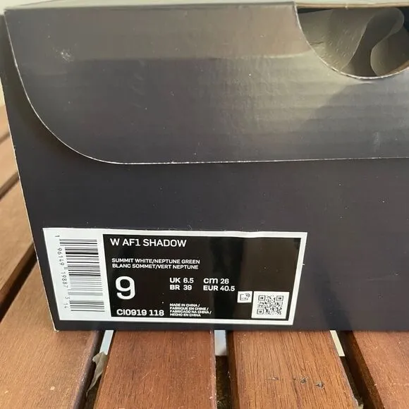 Nike Air Force 1 Shadow Summit White Neptune Green US Women 9/UK 6.5(CI0919-118)