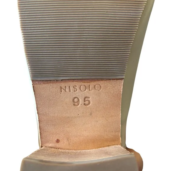 Nisolo Women's Cream All Day Heeled Block Mules Bone Size 9.5