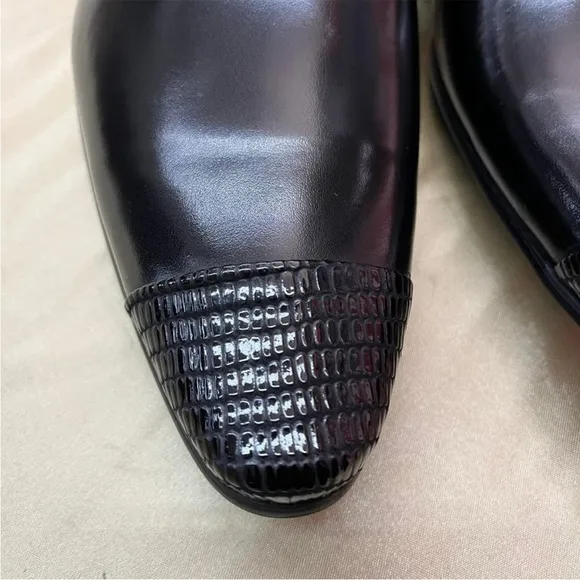 NWB Encore Fiesso BLACK Snake Leather Shoes FI3105