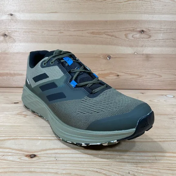 NWOB Adidas Adidas Terrex Two Flow Trail Running Shoes Men’s 10.5 Olive H05844