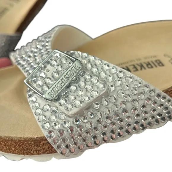 NWOB BIRKENSTOCK Madrid white with rhinestone embellishment size 41 bridal party