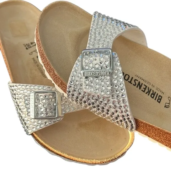 NWOB BIRKENSTOCK Madrid white with rhinestone embellishment size 41 bridal party
