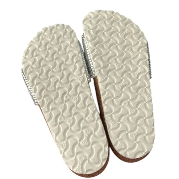 NWOB BIRKENSTOCK Madrid white with rhinestone embellishment size 41 bridal party