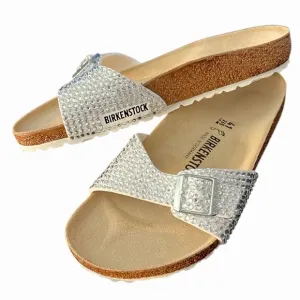 NWOB BIRKENSTOCK Madrid white with rhinestone embellishment size 41 bridal party
