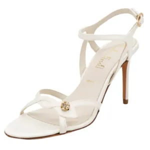 NWOB Something Bleu Bridal Ivory Halo Embellished Sandals - Sz 7B