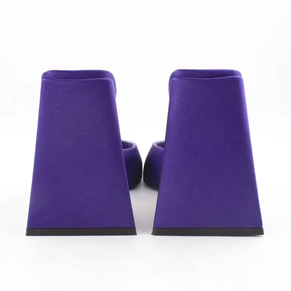 NWOB The Attico Devon Open-Toe Mules with Triangle Block Heels in Purple - IT 37