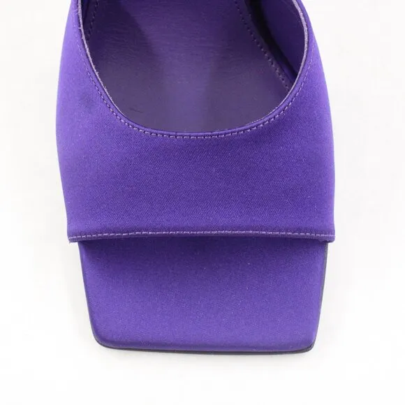 NWOB The Attico Devon Open-Toe Mules with Triangle Block Heels in Purple - IT 37