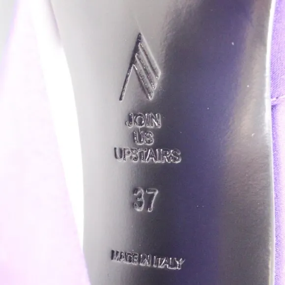 NWOB The Attico Devon Open-Toe Mules with Triangle Block Heels in Purple - IT 37
