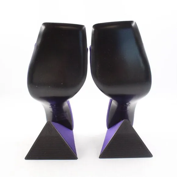 NWOB The Attico Devon Open-Toe Mules with Triangle Block Heels in Purple - IT 37