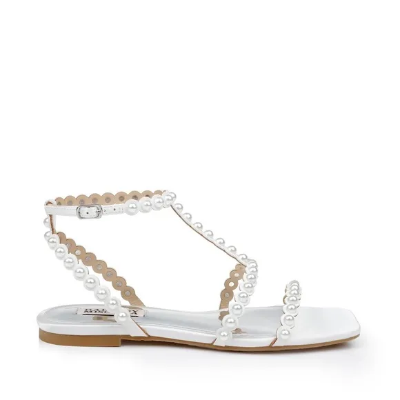 NWOT Badgley Mischka Cami Pearled Gladiator Flat Sandal