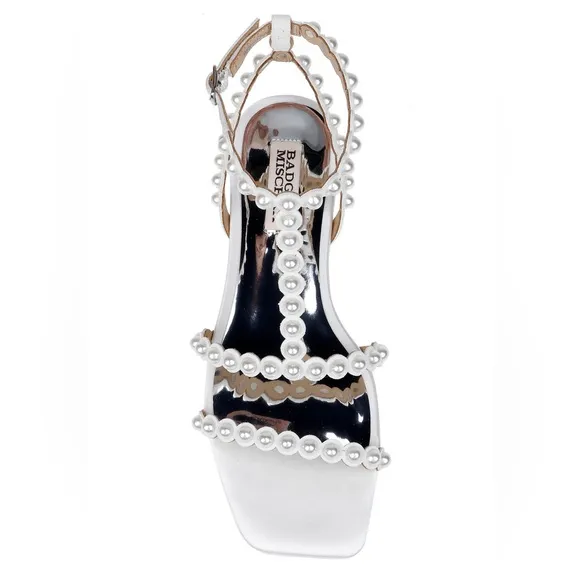 NWOT Badgley Mischka Cami Pearled Gladiator Flat Sandal