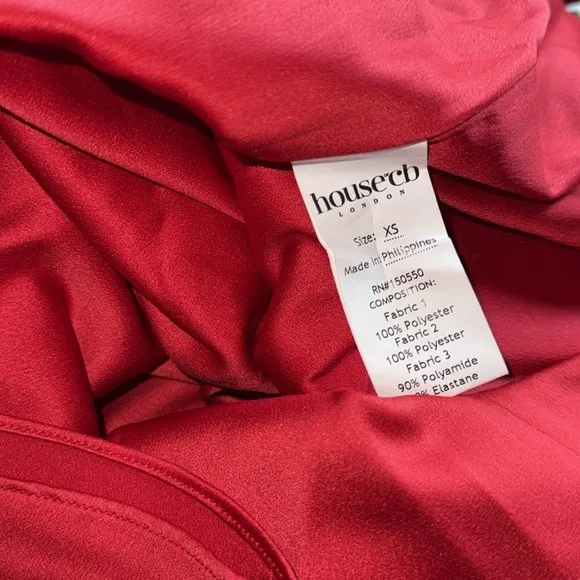 NWOT HOUSE OF CB Jennica Red Rose Satin And Lace Mini Dress sz XS