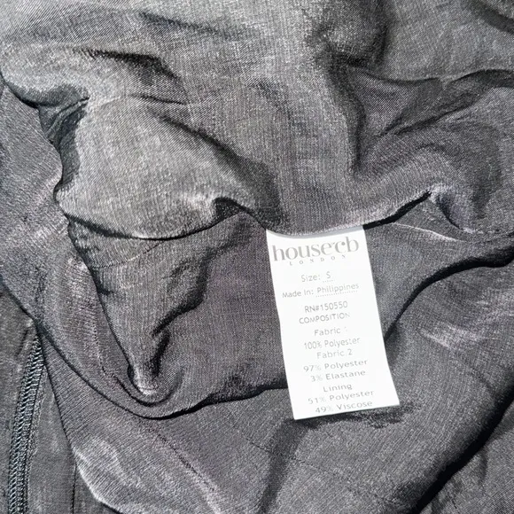 NWOT House of CB Rossella Black Ruffle Mini Dress Womens Size S