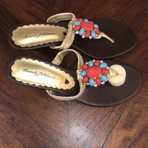 NWOT Beverly Feldman jeweled kitten heel
