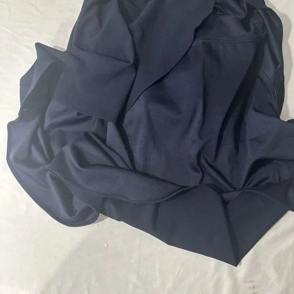 NWT $249 Betsy &amp; Adam [ 2 ] V-Neck Cascade Ruffle High-Low Gown in Navy Blue‎