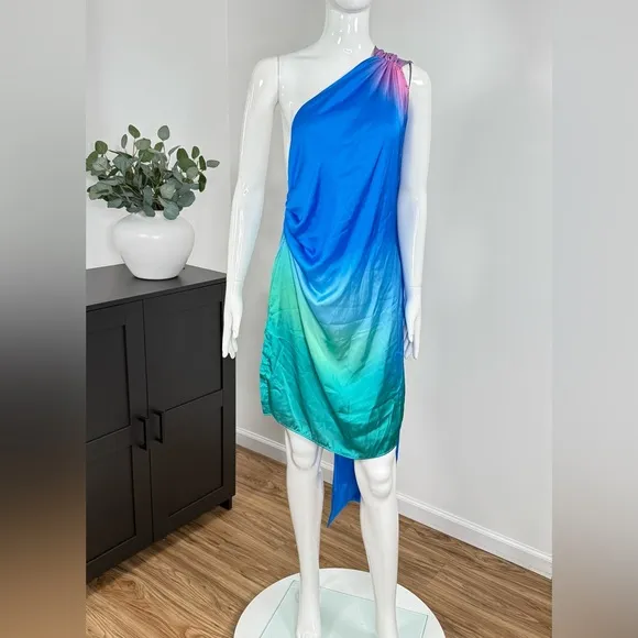 NWT Baobab Sarakiniko Ari Ruched One-Shoulder Minidress Size XL