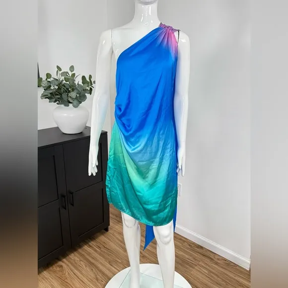 NWT Baobab Sarakiniko Ari Ruched One-Shoulder Minidress Size XL