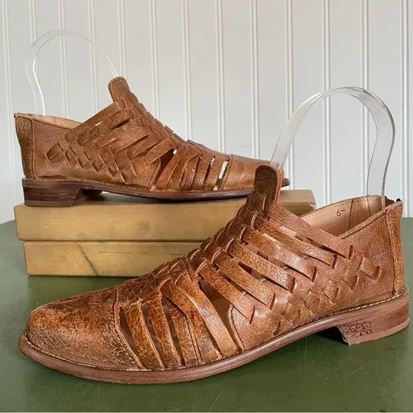 NWT Bed Stu LAS CRUCES Huarache Sandals in Teak Lux Rustic Leather *Mexico*