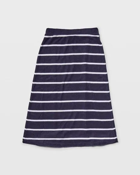 NWT Club Monaco Stripe Terry A-Line Skirt Navy/White Size Small MSRP $129.50