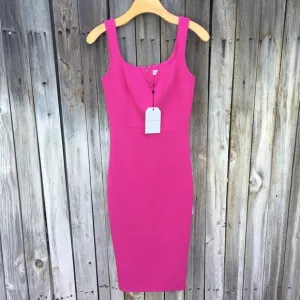 NWT Dress The Population Sloane Sleeveless Sheath Dress Bright Fuchsia Pink XS
