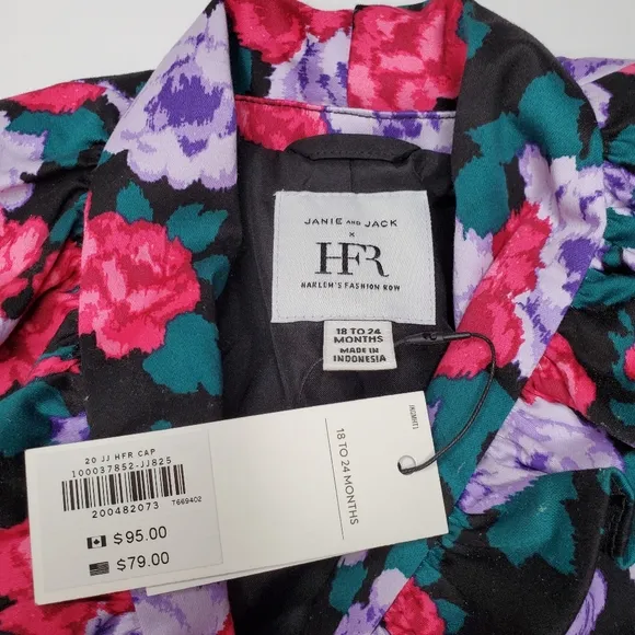 NWT {Janie &amp; Jack x Harlems Fashion Roe} Floral 3 pc Suit Outfit with Shoes