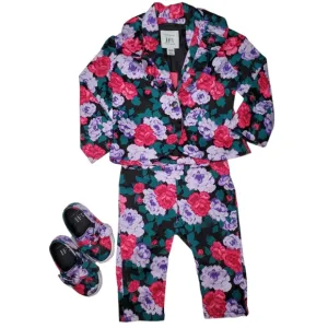 NWT {Janie &amp; Jack x Harlems Fashion Roe} Floral 3 pc Suit Outfit with Shoes