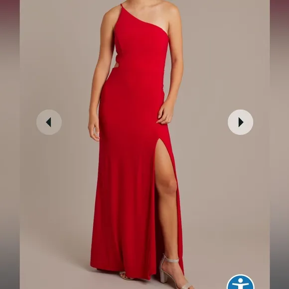 NWT JUMP one shoulder jersey gown with cutout size 13/14 Prom Dance Elegant