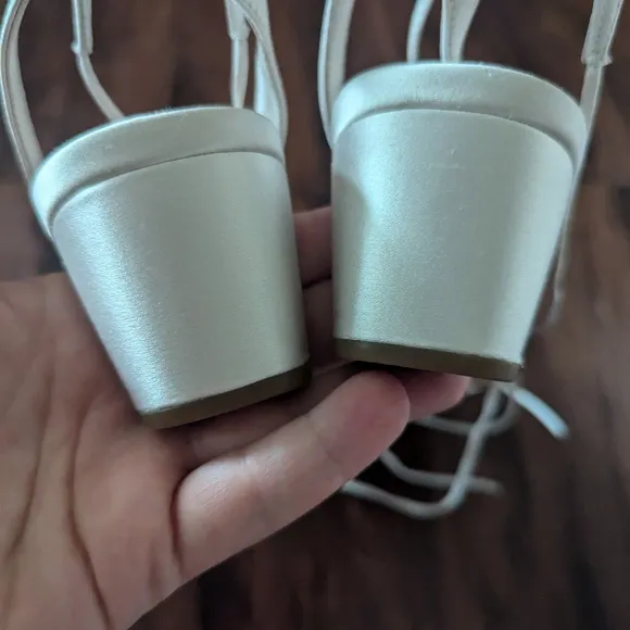 NWT Loeffler Randall Jackie Cream Mid Heel Sandal