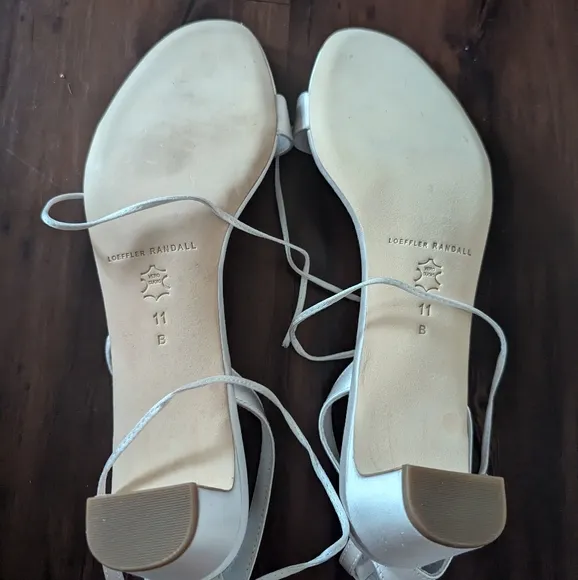 NWT Loeffler Randall Jackie Cream Mid Heel Sandal