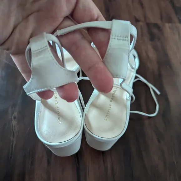 NWT Loeffler Randall Jackie Cream Mid Heel Sandal