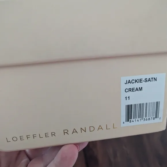 NWT Loeffler Randall Jackie Cream Mid Heel Sandal