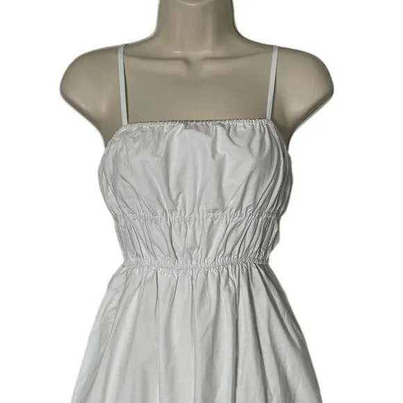 NWT Madewell Poplin Embroidered Tank Midi Dress inWhite Size 0